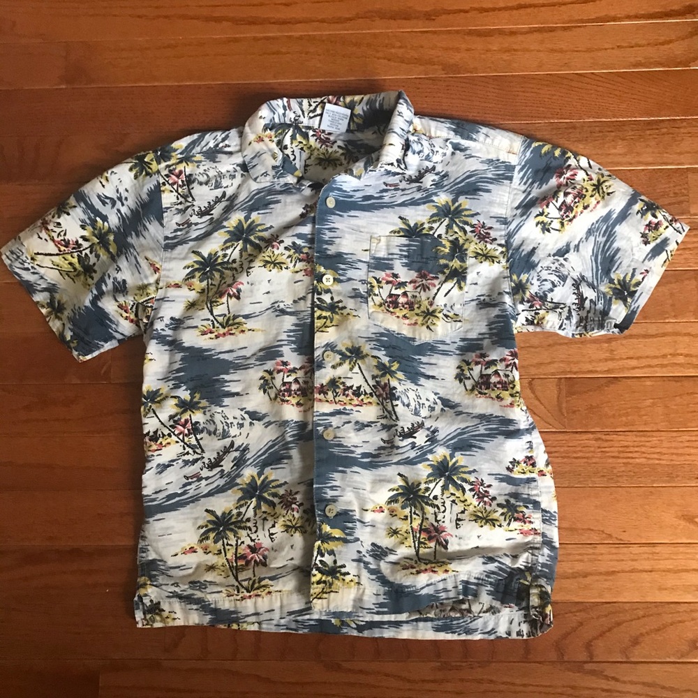 Old Navy Beach Print Boys Button Up